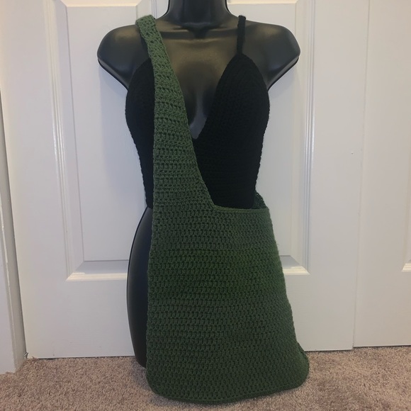 Handbags - Green Crocheted Purse